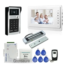 FREE SHIPPING Wire 7 Screen Video Intercom font b Door b font Phone System Outdoor RFID