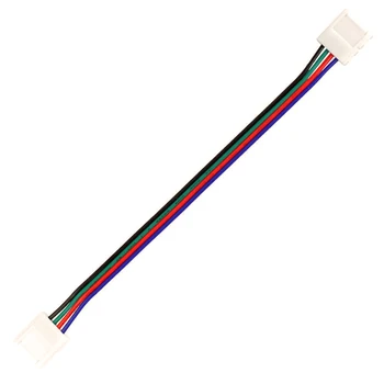 

100PCS/lots 4 Pin 10mm RGB Double Head Free Welding Connector For 5050 RGB LED Strip Light Led Tape Extension Wire Terminals