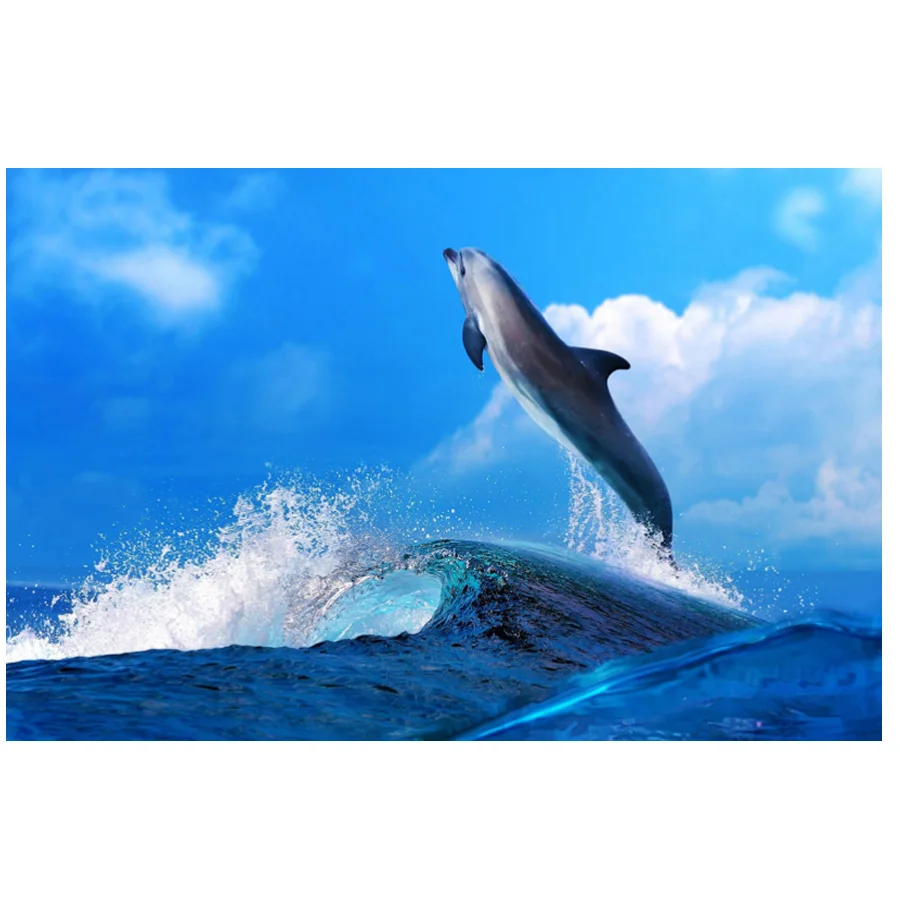 5D DIY Diamond Painting dolphin,diamond Embroidery animals,Full Square 5d Diamond Cross Stitch Rhinestone Mosaic 3d Painting