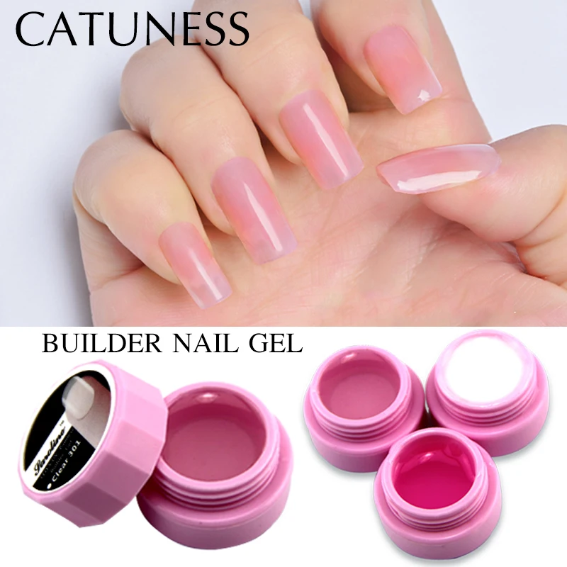 

CATUNESS Red White Builder Gel Selection Quick Building Nail Extension Nail Art Crystal Glue Nail Pink Jelly Gel Varnish Polish
