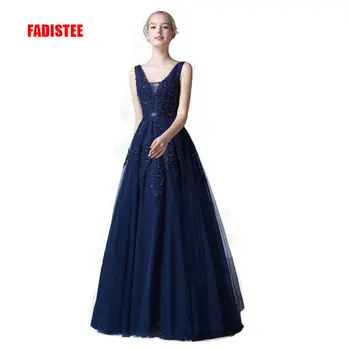 New arrival sexy party evening dresses Long dress Vestido de Festa A-line appliques beading gown V-neck dress free shipping