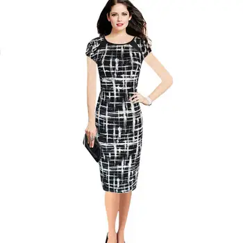 

Fashion Black White Patchwork OL Bodycon Pencil Slim Dresses Sexy Package Hip Big Yards Knitting Evening Club Dress