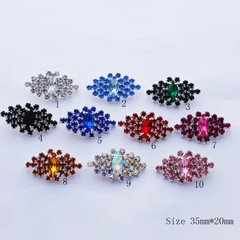 

10PCS/lot 35MM*20MM Mix Color Rhinestone Buttons Acrylic crystal buttons for coats Clothing Decor deduction Shank DIY Accessorie