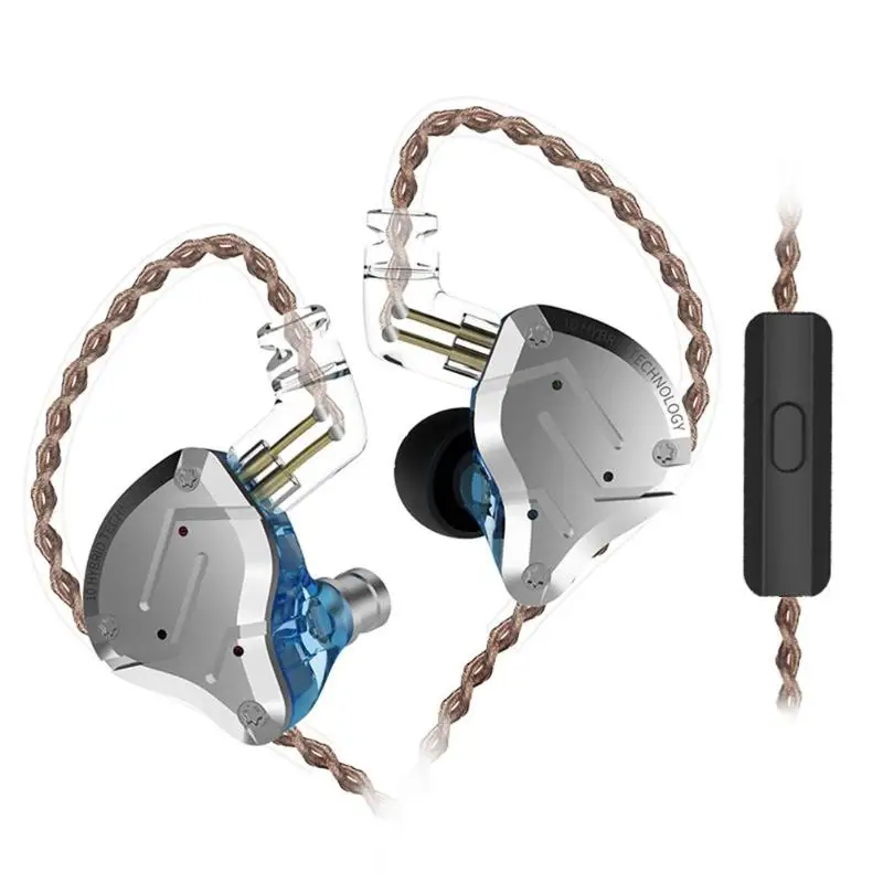 Плотным верхним ворсом KZ ZS10 Pro металлической дужкой, 4BA+ 1DD Гибридный 10 блок Hi-Fi наушники, регулятор баса, наушники, наушники