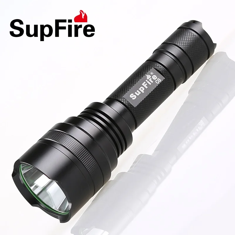 

Supfire C8 Cree T6 1100 Lumen Rechargeable LED Flashlight Light 10w Waterproof Flashlight Led Torch by 18650 Battery