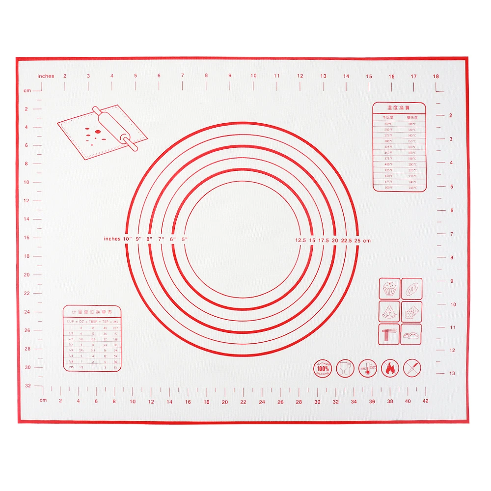 50x40 см антипригарный силиконовый коврик для раскатки теста подкладка для кондитерских изделий торт посуда для выпечки паста муки стол лист кухонные инструменты