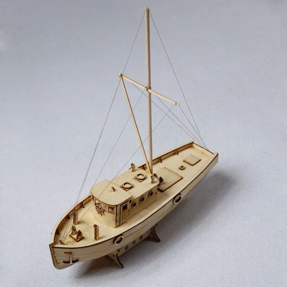 New DIY Ship Model Kit Wood Sail Boat 1:30 Scale Bus Educational Toy Kids Gift