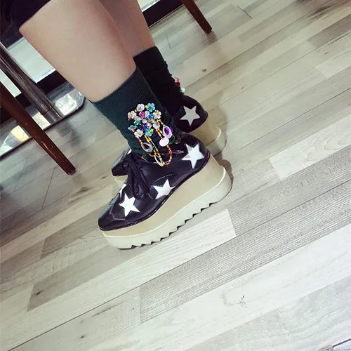 2018 New Fashion Tide Socks 3d Print Cute Socks Candy Color Nail Sequins Beads Harajuku Funny Socks Women Japan Sokken BAC555