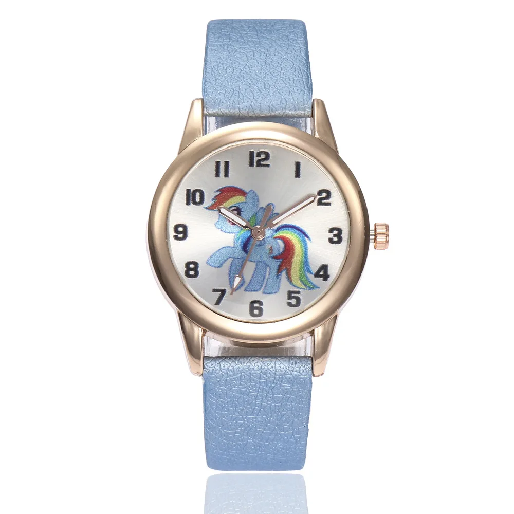 Children Watch Unicorn Pony Leather Strap Analog Dial Quartz Watches Kids Wrist Watches for Boys Girls Xmas Gifts Cartoon Watch