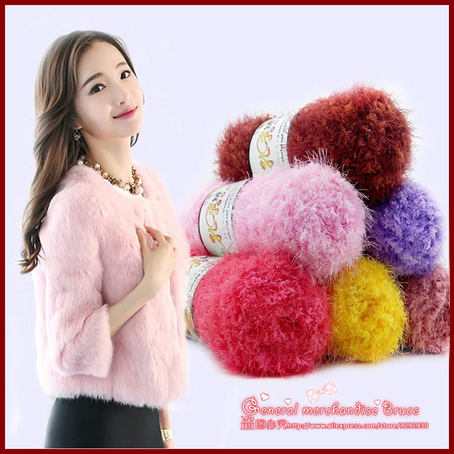 Buy Fur mink cashmere yarn for knitting baby knitting