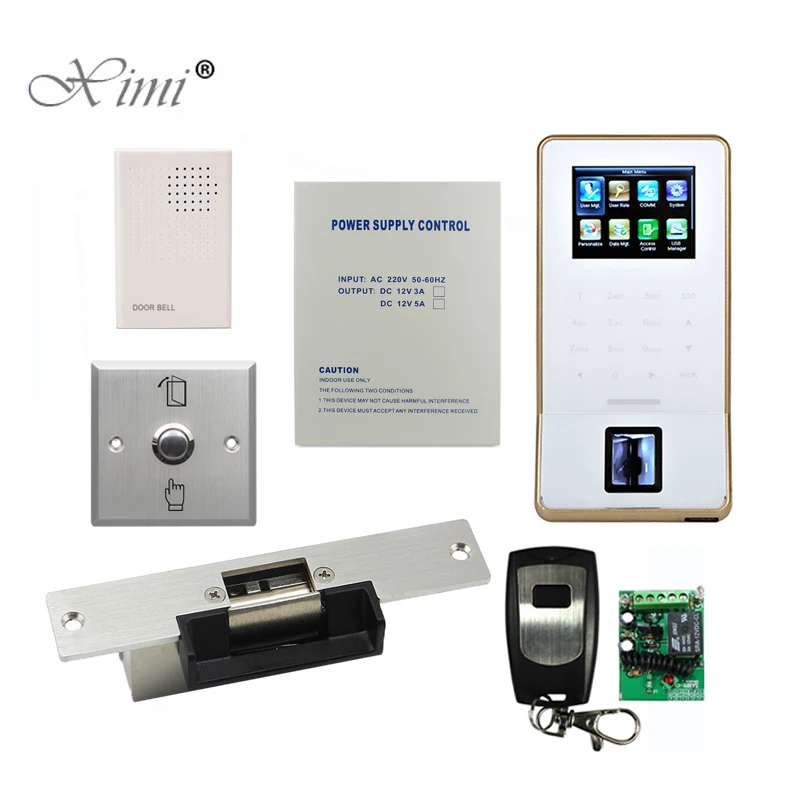 

ZK F22 Biometric Fingerprint Access Control System WIFI TCP/IP Fingerprint Door Access Controller With Power Supply Exit Button