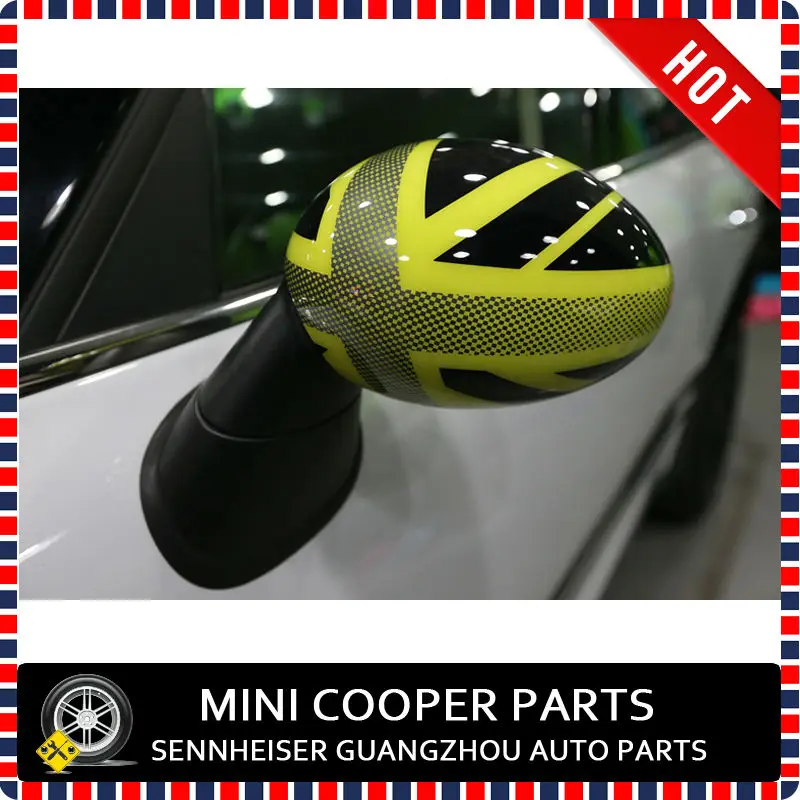 Yellow Union Jack Style Side Mirror Cover-4