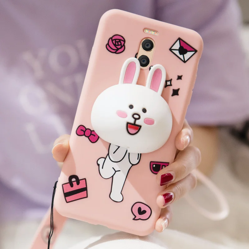

Meizu M6 Note Case,ALIVO Cartoon 3D cute bear rabbit Silicone Fitted Case with Storage earphone cable for meizu m6 note Cover