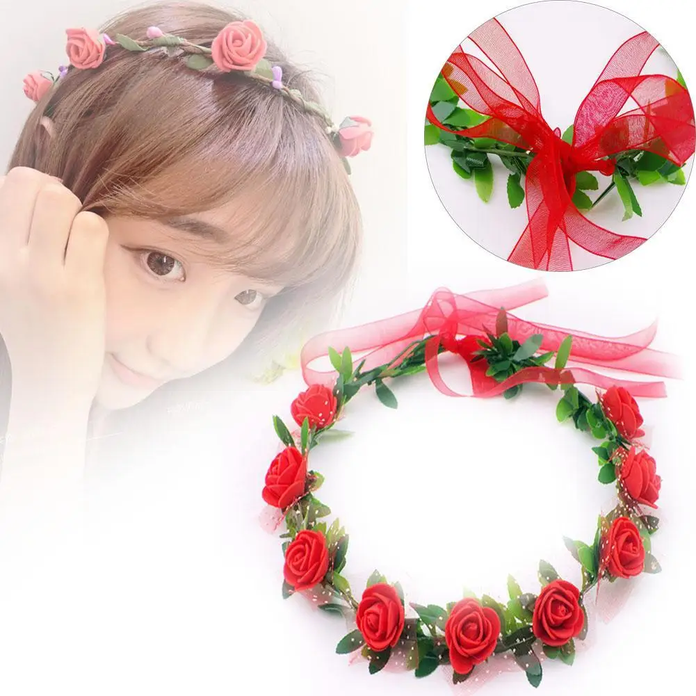 Flower Headband Floral Head Wreath Headpiece Girls Bride Hair