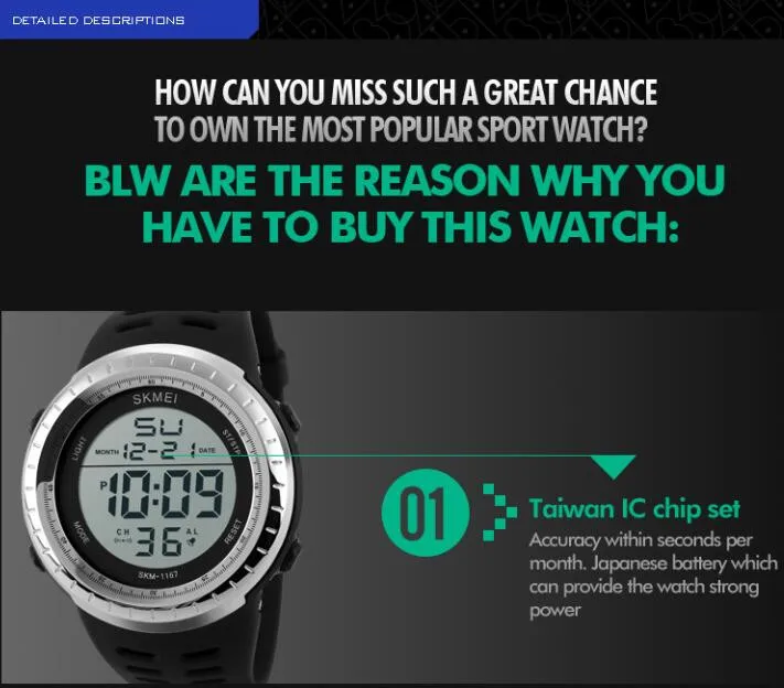 Skmei Роскошные Брендовые мужские часы спортивные цифровые светодиодный военные часы мужские модные электронные наручные часы Мужские часы Montre Homme спортивные