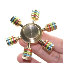 Мини латунный Радужный ручной Спиннер для пальцев спиннинга новинка игрушки