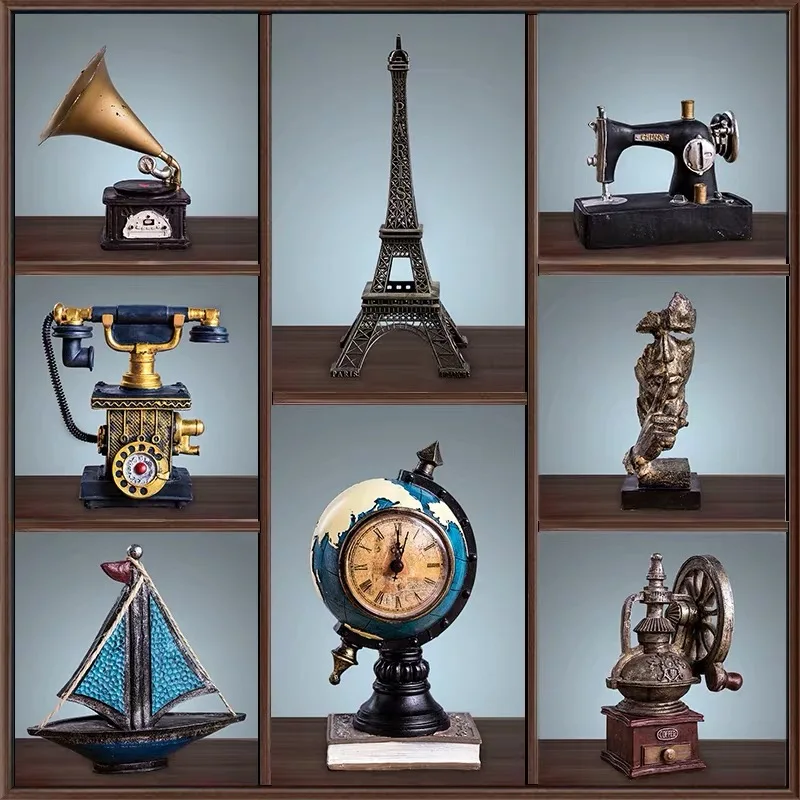 الإبداعية شرفة غرفة المعيشة الحلي المنزل الرجعية التلفزيون خزانة مشروبات زينة خزانة السرير الحرف المفروشات صغيرة