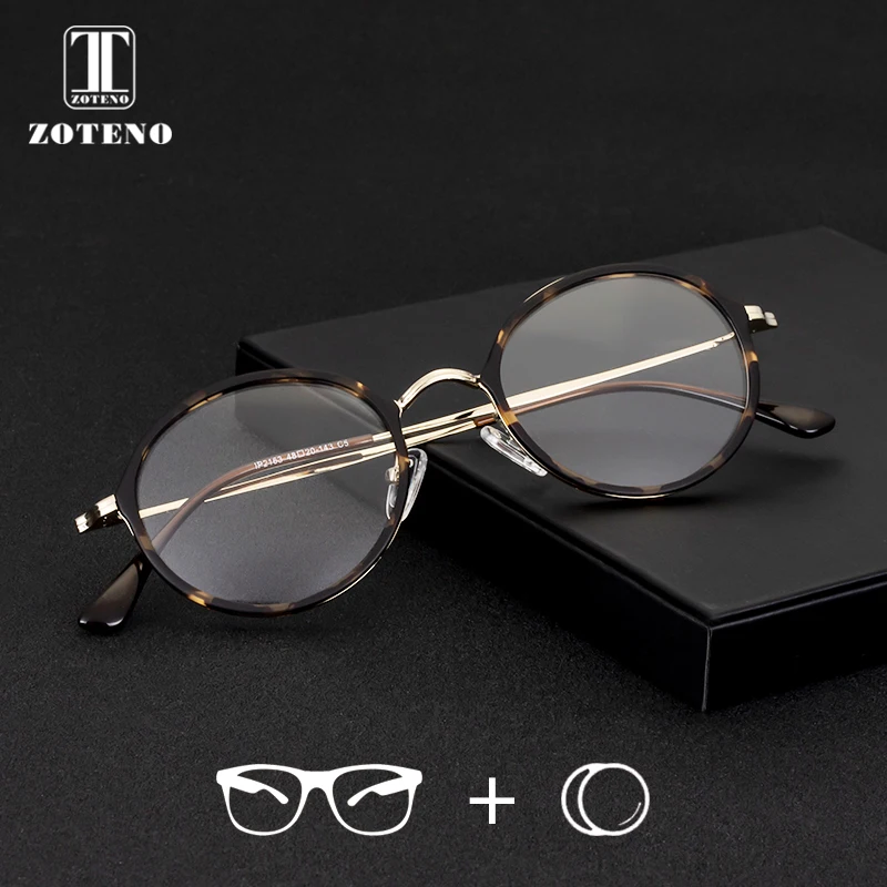 

TR90 Alloy Prescription Glasses Women Fashion Round Myopia Computer Optical Clear Lens Prescription Eyeglasses High Quality 2163