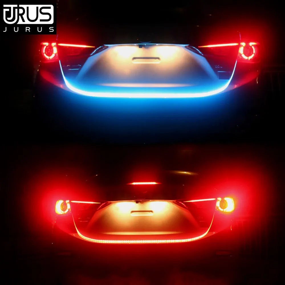 JURUS Car-Styling Turn Signal Amber Flow Car Led Strip RGB Trunk Tail Light Ice Blue DRL Daytime Running Light RED Brake Lights JURUS Car-Styling Turn Signal Amber Flow Car Led Strip RGB Trunk Tail Light Ice Blue DRL Daytime Running Light RED Brake Lights