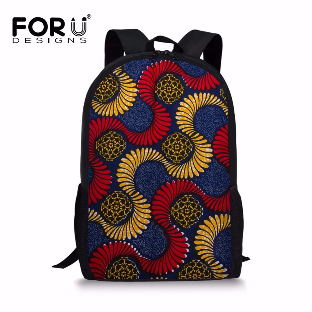 FORUDESIGNS рюкзак с принтом в африканском стиле Mochila Necessaire, школьные сумки, сумка для книг для девочек-подростков, Геометрическая Сумка для детей