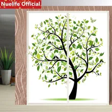 60x80 см зеленое дерево шаблон раздвижные двери наклейки в детскую комнату детский сад шкаф для ванной комнаты непрозрачная Водонепроницаемая стеклянная пленка N3