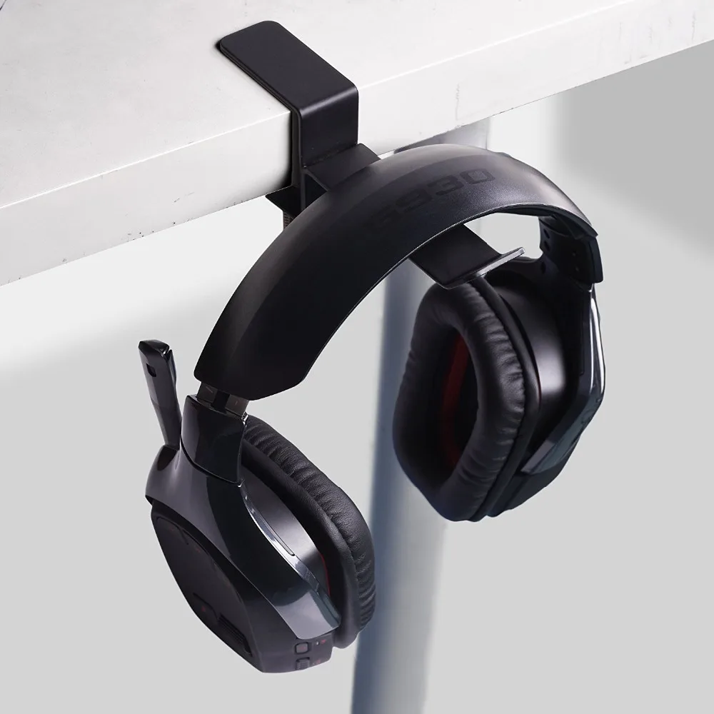 Black Color Heavy Duty Metallic Headphone Desk Hanger Holder