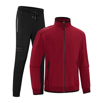 Sport Set Men Knitting Elasticity Sportsuit New Windproof Sportswear 7XL 8XL Loose Gym Suit Big Size Tracksuit Jogging Run Sets Red