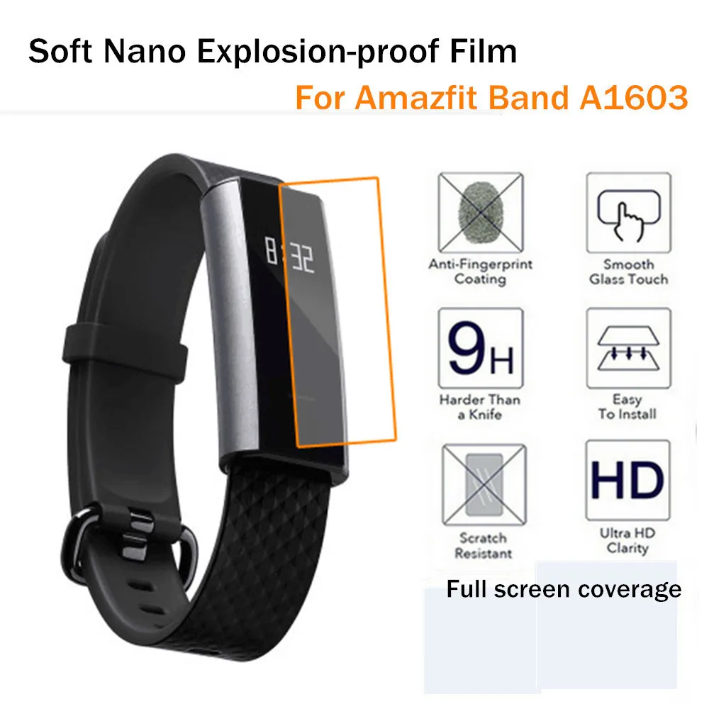 

LANDFOX 2PC Clear Screen Protection Full Coverage Screen Protector Film For Xiaomi Amazfit A1603 anti-reflective anti-fingerprin