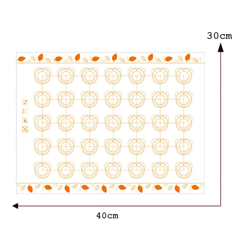 Антипригарный силиконовый коврик для выпечки лист выпечки Кондитерские инструменты коврик для раскатки теста большой размер для торта инструмент для готовки - Цвет: 40x30cm