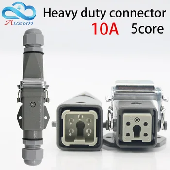 

Heavy-duty connector 5 (4+ 1) 10A 250V ha-005-5 is Horizontal joint screw foot connection