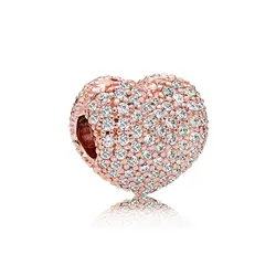 Новый 100% Серебро 925 пробы 1:1 натуральная Gem 781427CZ Роза проложить открыть мое сердце клип Fit DIY браслет оригинальный для женщин Свадебные