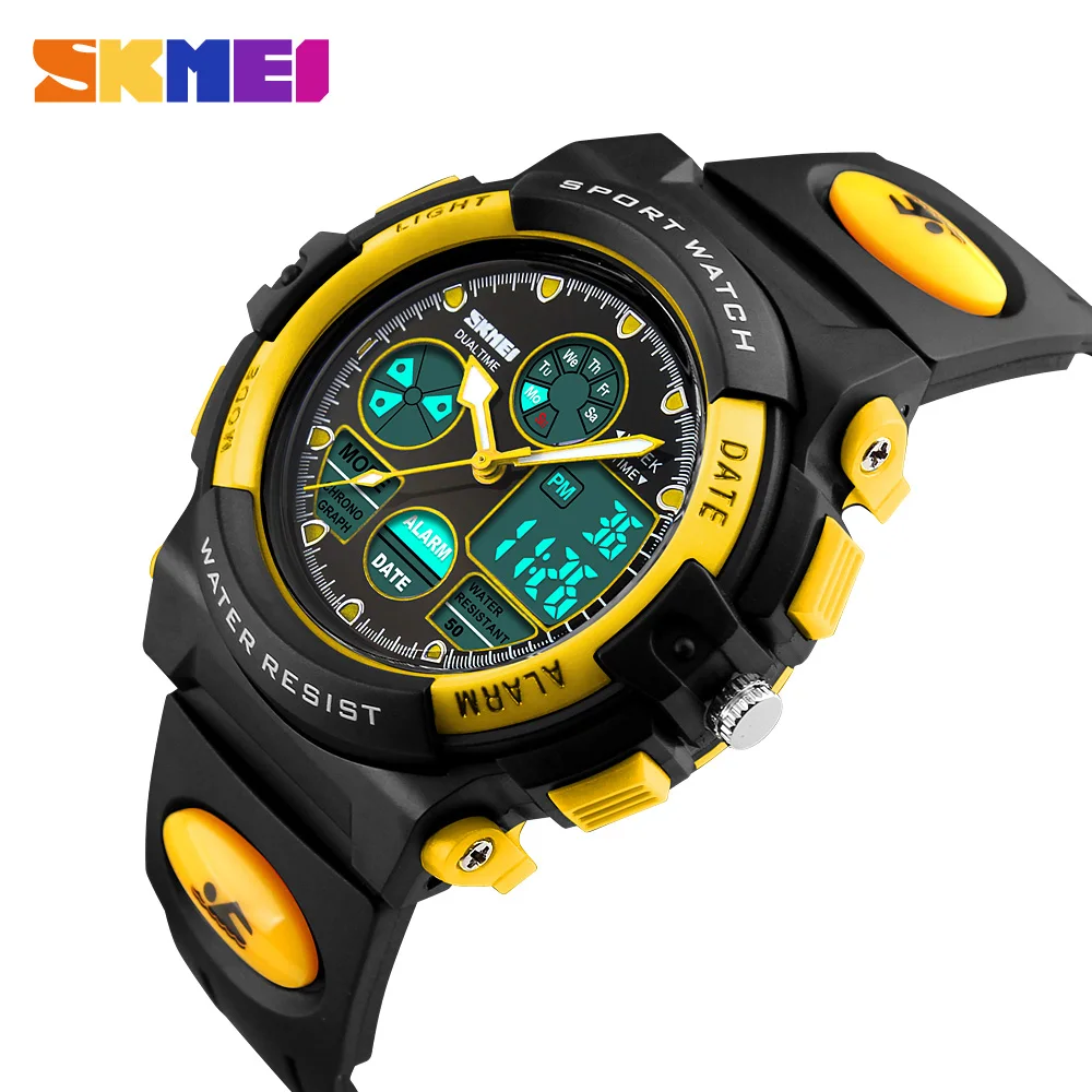 Goede SKMEI kinderen Horloges Sport Militaire Mode Kids Digitale Quartz LED Horloge Voor Meisjes Jongens Waterdichte Cartoon Horloge