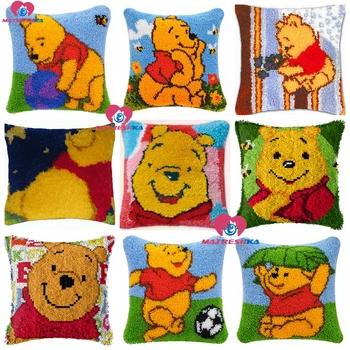 

Cartoon bear Latch Hook kits Cushion cross stitch pillow Printed Canvas Latch Hook Kit klink haak kleed home decor accessories
