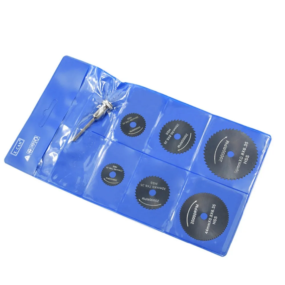 

Saw blade set of 6pcs High Speed Steel HSS Cutting Metal Wood Plastic Alloy Grinding Ultra-thin Milling Cutter Saw Blade speed