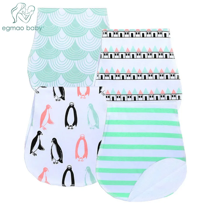 

3Pcs/ Lot 100% Cotton Fabric 3 Layer Baby Burp Cloths Baby Burp Set Curved Absorbent Waterproof Newborn Soft Baby Bibs