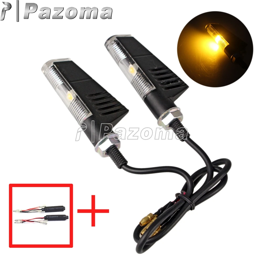 

Amber LED Motorcycle Blinker Lamp Turn Signals Light Resistor Moto Flasher Indicator for Triumph Ducati KTM BMW Honda