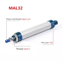 Free shipping MAL Series Mini Pneumatic Cylinder 32mm bore 25mm-500mm Stroke Double Acting Aluminum Alloy Air Cylinder double acting air cylinder 32mm bore 175mm stroke pneumatic cylinder sc32 175 makerele free shipping
