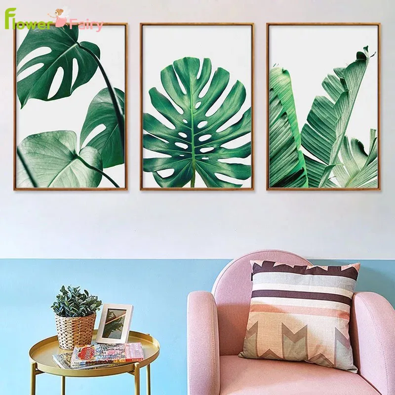 Green Turtle Leaves For Living Room Canvas Painting Nordic Poster Picture Posters Prints Wall Art Pictures Home Decor Unframed