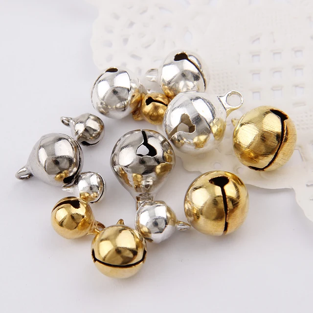 Silver Gold Nickel Copper Jingle Bells Pendants Hanging Christmas Ornaments Christmas Decorations Party DIY Crafts Accessories 5