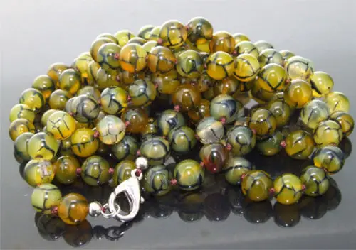 54" 8mm Round agate Beads Necklace Knotted Each Beads Single AAA