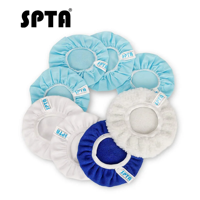 SPTA 9 10 Inch Car Polisher Pad Bonnet Polishing Buffing Waxing Pad Cover Case For Car Polisher Waxer Bonnet Auto Polish Machine