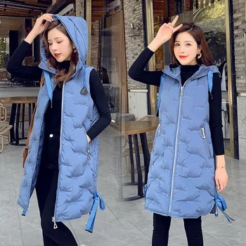 

Women Vest Sleeveless Autumn Hooded Long Winter Vest For Women Plus Size Vests And Waistcoats Women Vests Casual Jacket Outwears