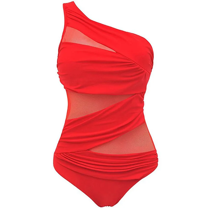 Купальник слитный с пуш ап на одно плечо батальных размеров|beachwear|beachwear plus sizebeachwear