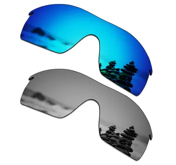 

SmartVLT 2 Pieces Polarized Sunglasses Replacement Lenses for Oakley Radarlock XL Ice Blue and Silver Titanium
