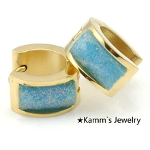 Новые байкерские рождественские подарки инновационные элементы акриловые серьги-кольца Золотая Сережка 316L ювелирные изделия из нержавеющей стали оптом KE381