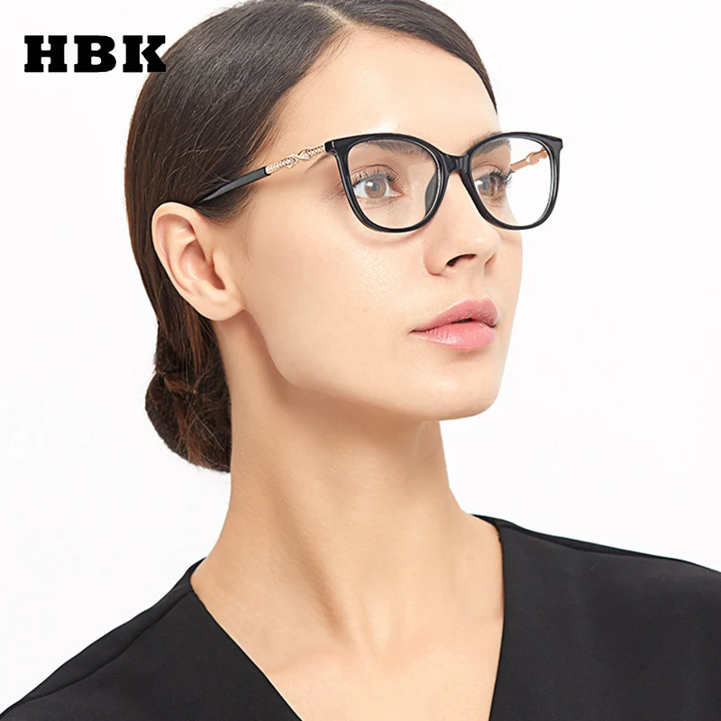 HBK женские очки кошачий глаз оправа для женщин оптические 2019 новые роскошные с