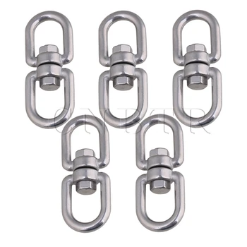 

CNBTR Stainless Steel 304 Double D Shape Eye to Eye Swivel Hook M6 Pack of 5