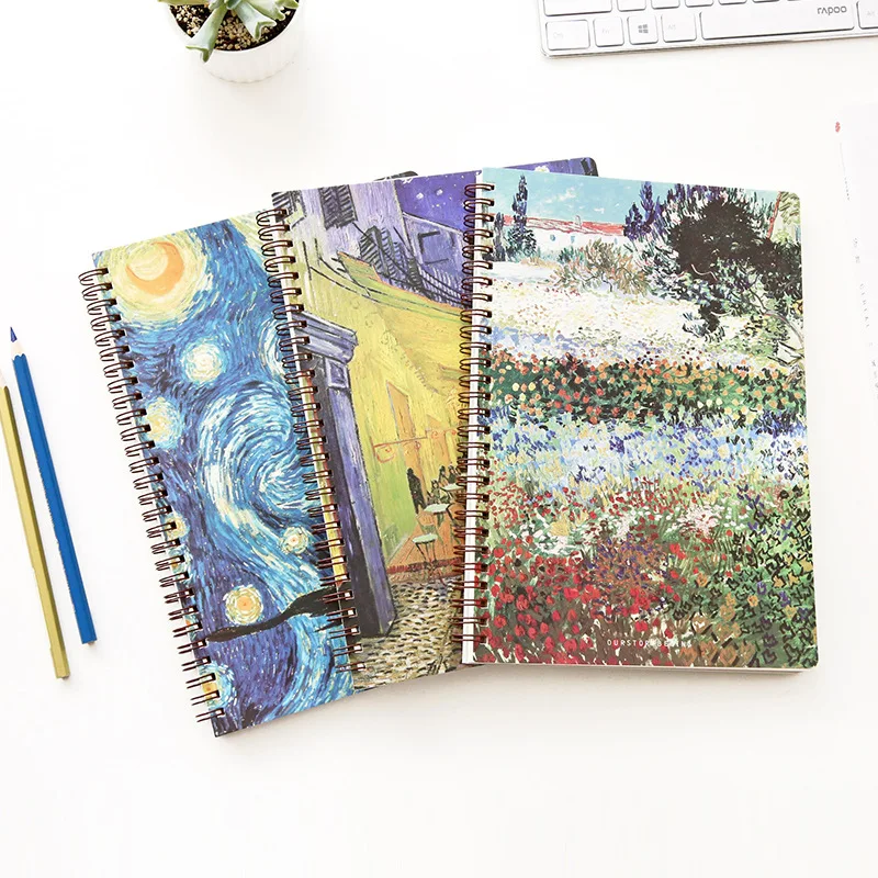 Master Painting Series Creative Van Gogh Monet Art Literary Hand Notebook Van Gogh Monthly Planner Agenda Organizer Cute Travel