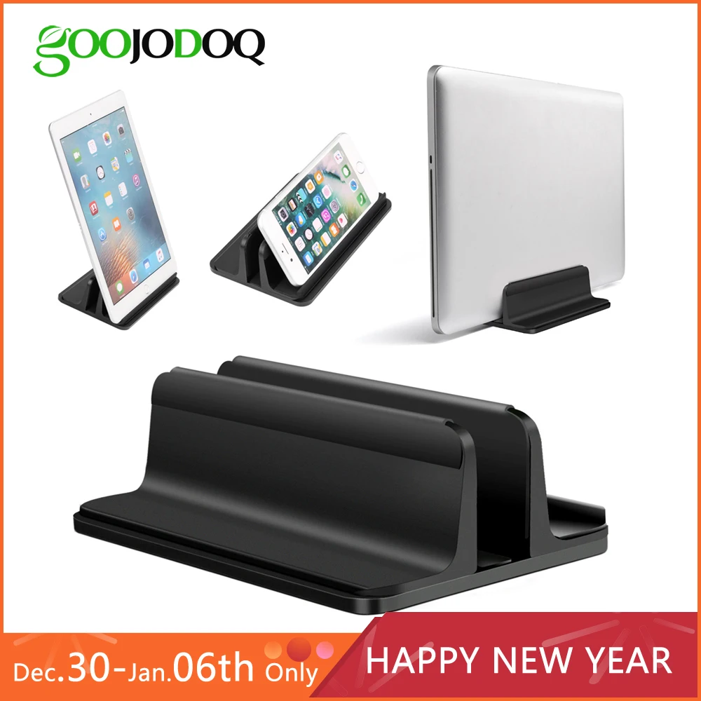 Vertical Laptop Stand for Macbook Air Pro 13 15 Desktop Aluminum Stand with Adjustable Dock Size for Surface Chromebook