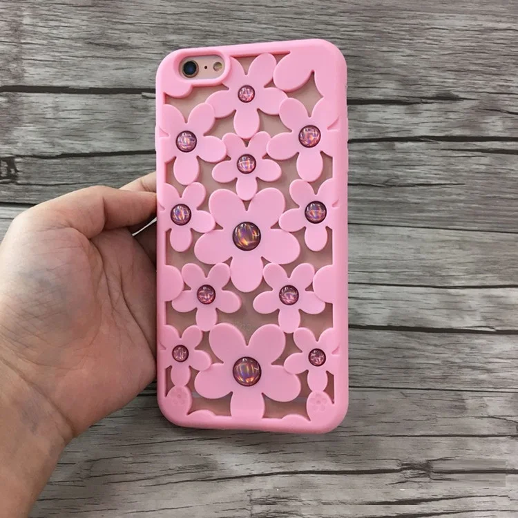 

Literary Fashion Openwork Mobile Phone Shell Solid Color Silicone Phone Case for iPhone 6 6s 6P 6sP 7 7P 8 8P X XS XR XSMAX